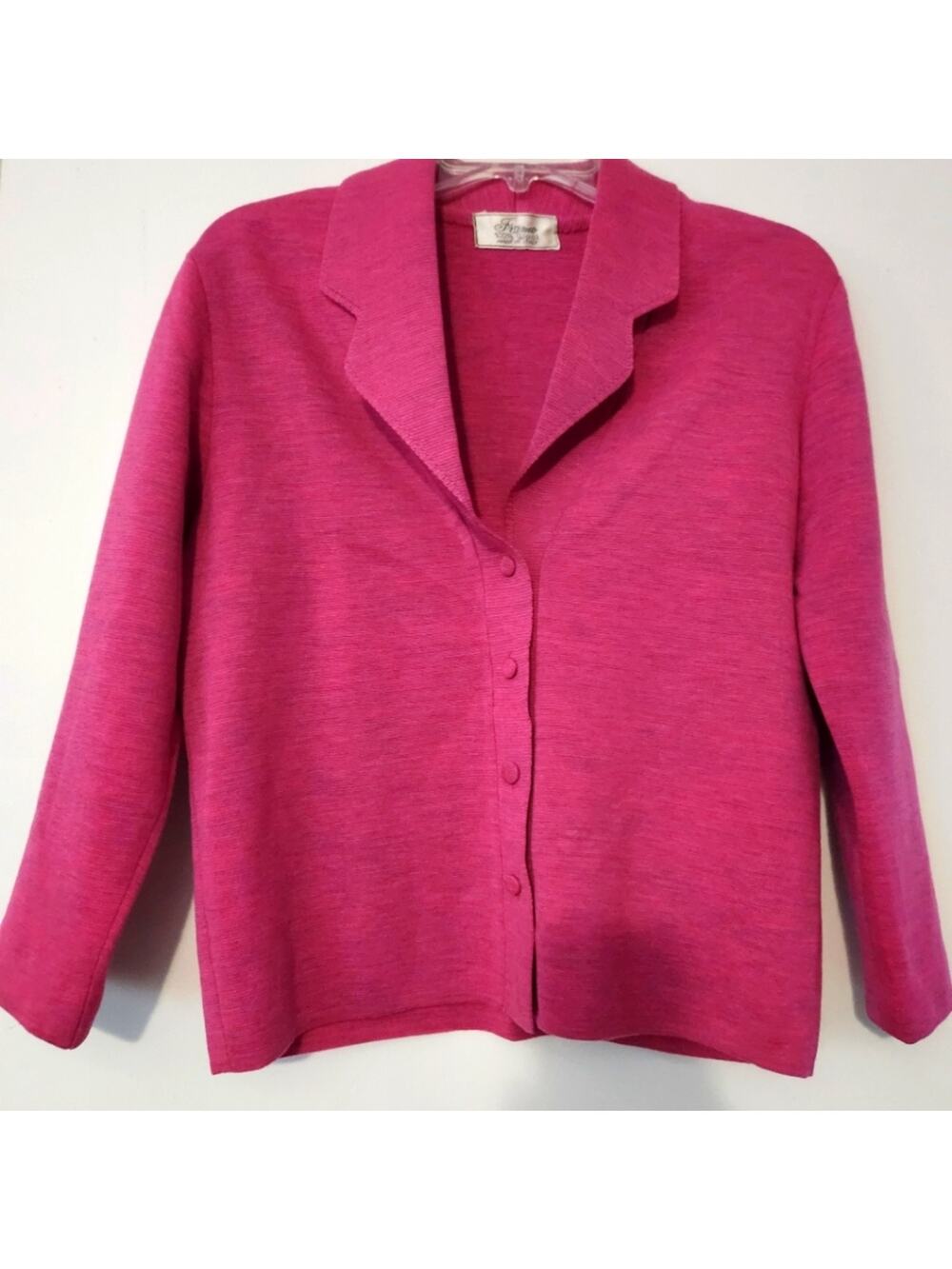 Framo 100% Wool Italian Pink Jacket Sweater Cardigan Shirt Buttons Size Medium